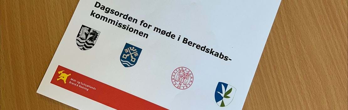 Billede af dagsorden fra møde i beredskabskommissionen